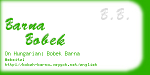 barna bobek business card